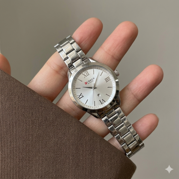 Curren 9007 فضية