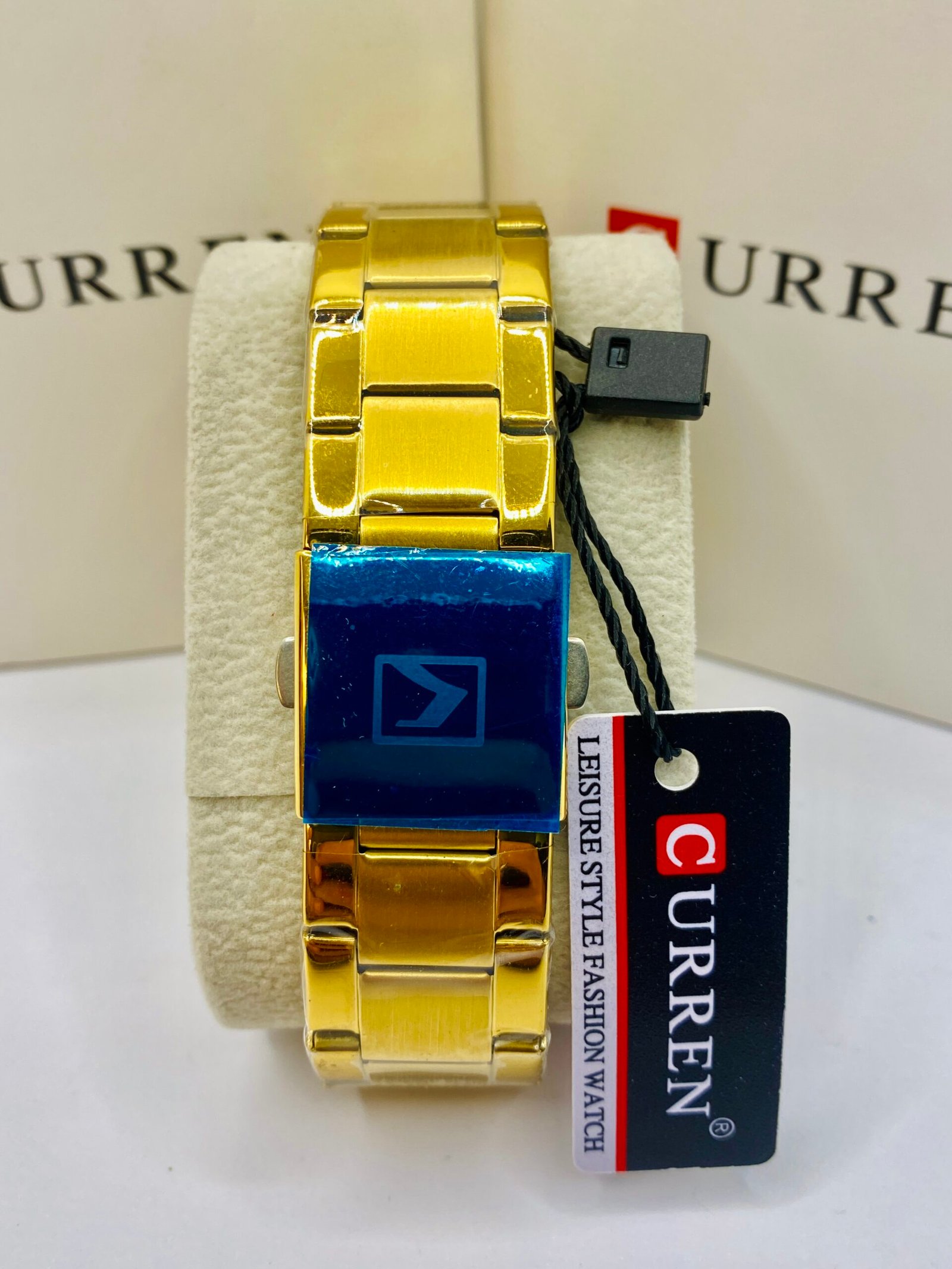 ساعة رجالية Curren 8426 براصلي ذهبي خلفية خضراء - الصورة 4