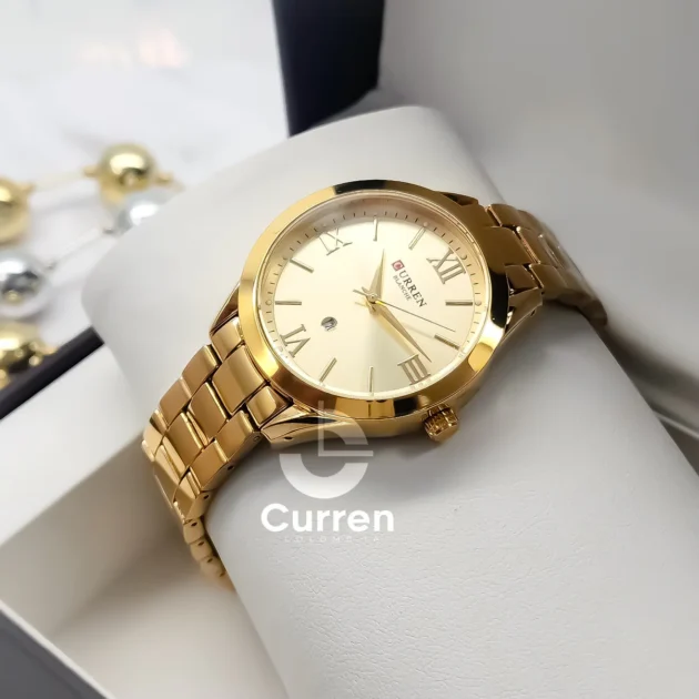 ساعة نسائية Curren 9007 ذهبية بالكامل