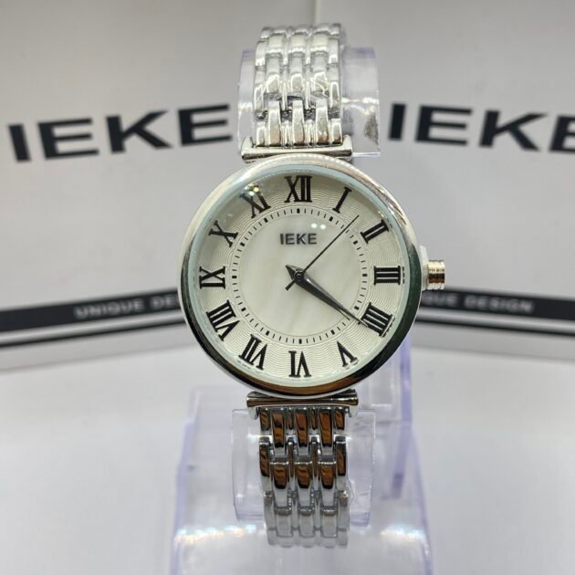 ساعة نسائيةIEKE 607 فضية بالعلبة