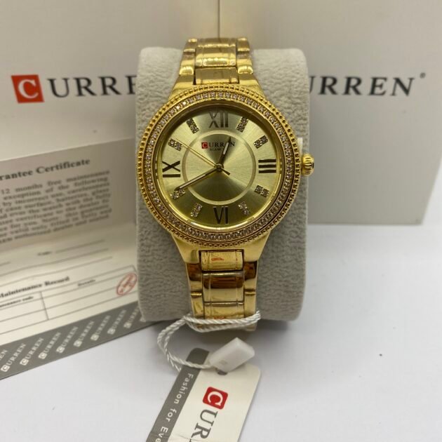 ساعة نسائية Curren 9004 ذهبية بلكامل