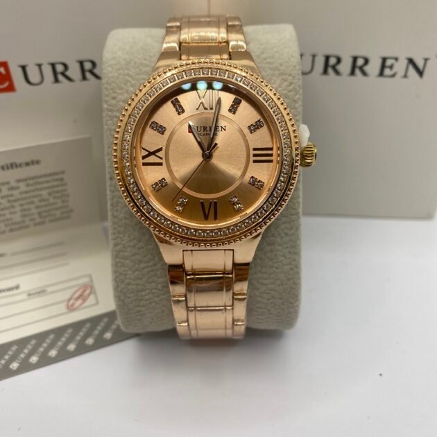 ساعة نسائية Curren 9004 نحاسية بلكامل