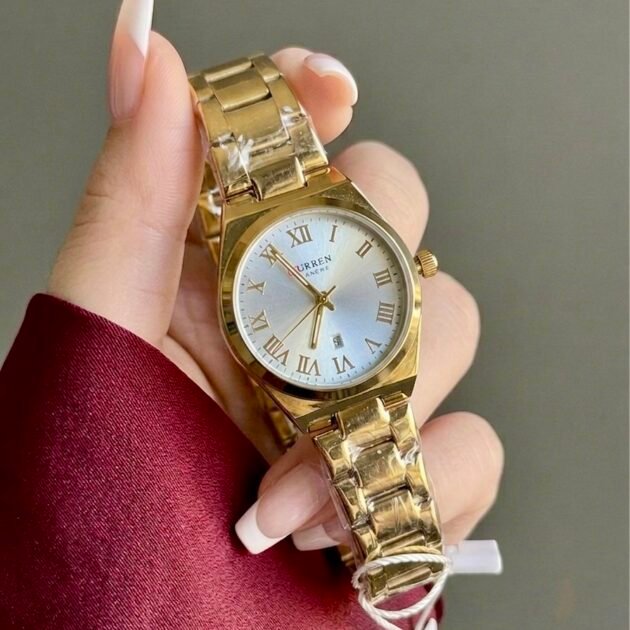 Curren 9095 براصلي ذهبي خلفية بيضاء