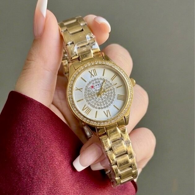 Curren 9084 براصلي ذهبية خلفية بيضاء