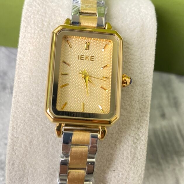 ساعة نسائية IEKE 708 براصلي ذهبي فضي بخلفية ذهبية